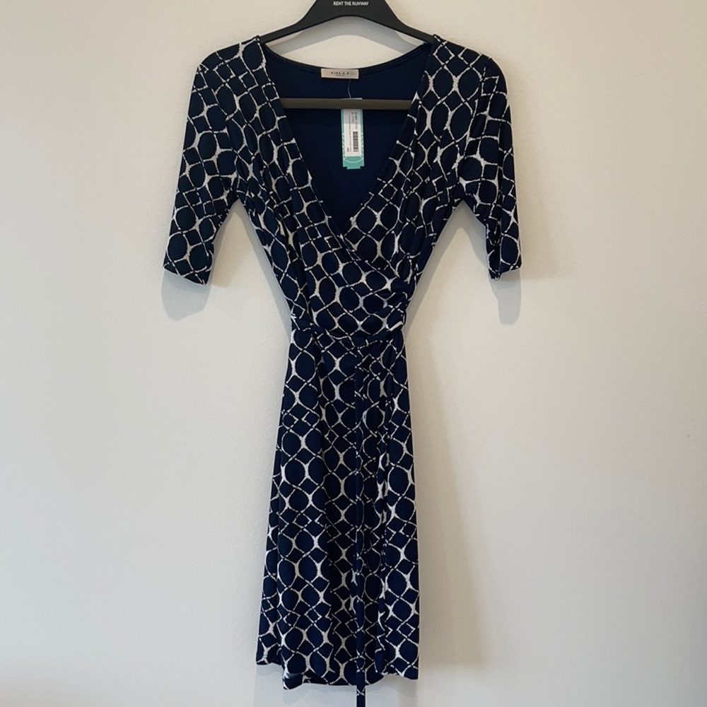 Gilli maternity faux wrap jersey dress small